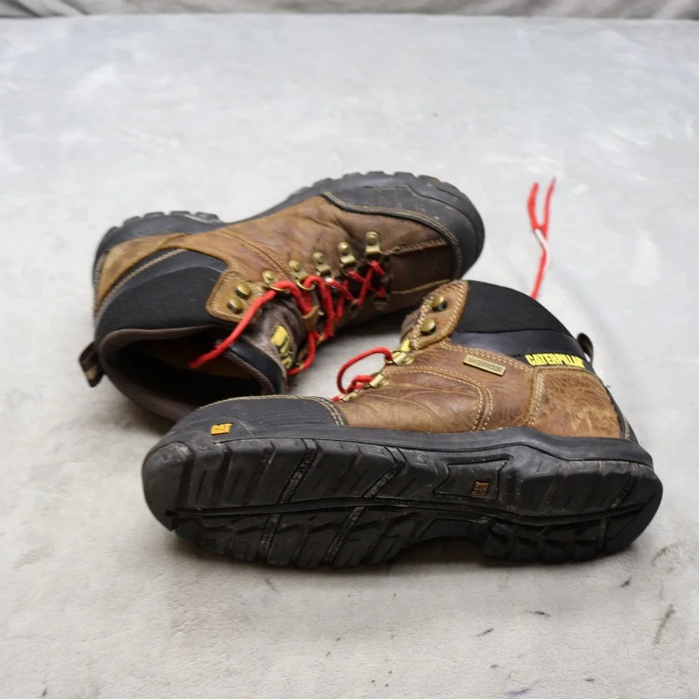 Caterpillar Men 9.5M Work Boot Brown Leather Safety Toe Rugged Industrial P90935